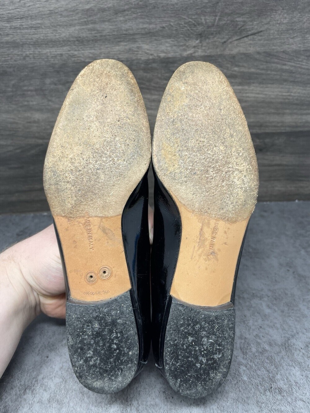 Salvatore Ferragamo Patent Leather Flats Shoes Womens Size 6.5 Black - Picture 8 of 10